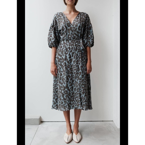 At Dawn Yellow Linen Wrap Dress NWT Extra Small - Picture 13 of 13